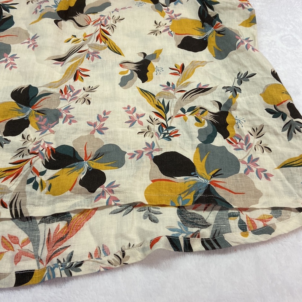 Cynthia Rowley Curve Floral Scoop Neck Linen Popover Top NWT 2XL - Picture 12 of 12